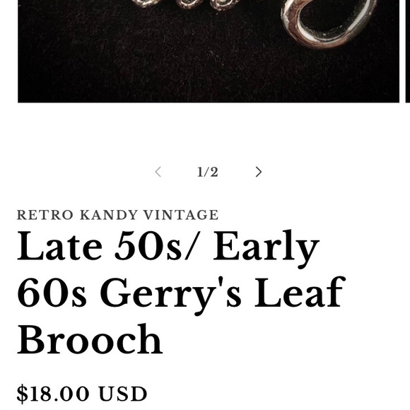 Vintage Gerry’s silver-tone fern/leaf brooch from late 50’s/early 60’s - Picture 9 of 9